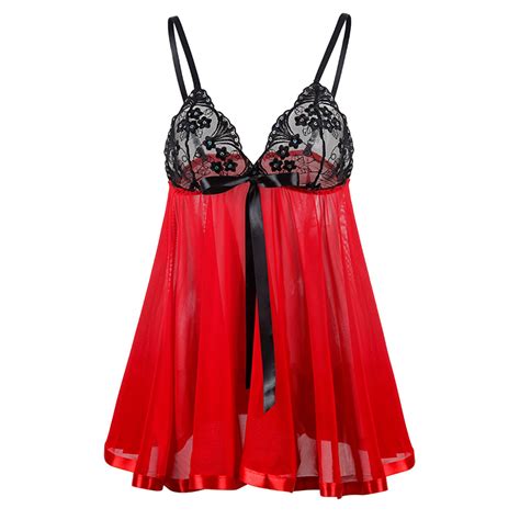 Landzoo Sexy Plus Size Lingerie Lace Bow Nightwear Sleepwear Pajamas