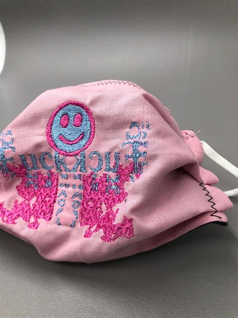 Mask Glitched Fuck Mask Filtered Pink Weird Etsy