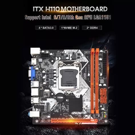 ITX H110 MOTHERBOARD LGA 1151 Support 2 DDR4 USB3 0 SATA3 NVME WIFI