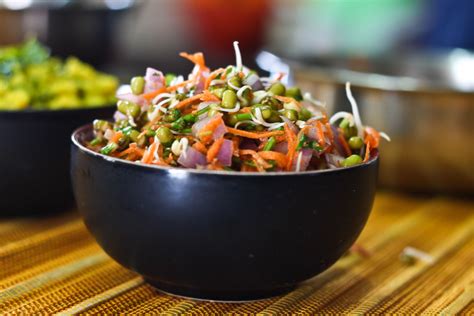 Moong Sprouts Salad With Carrots Recipe By Archana S Kitchen