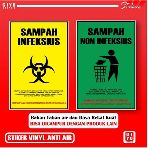 Jual Stiker Waterproof Sampah Infeksius Dan Sampah Non Infeksius