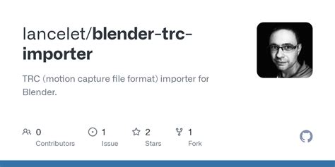 github lanceletblender trc importer trc motion capture file format