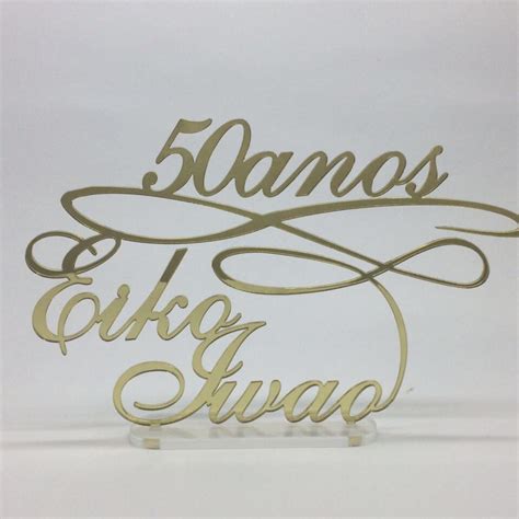 Topo De Bolo Bodas De Ouro Elo Produtos Especiais