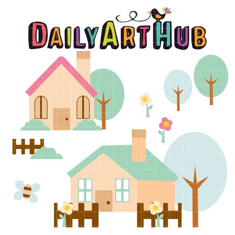 Cute Houses Clip Art Set – Daily Art Hub // Graphics, Alphabets & SVG