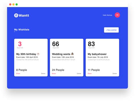 Wishlist Create And Share Wish Lists List Website Web Design Ui