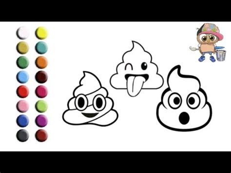 Раскраска для детей СМАЙЛИК КАКАШКА/ЭМОДЗИ. Мультик-раскраска. Учим ...