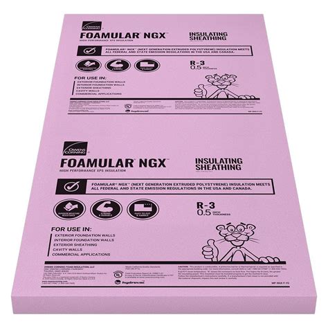 Owens Corning Foamular Ngx Insulating Sheathing 05 In X 4 Ft X 8 Ft