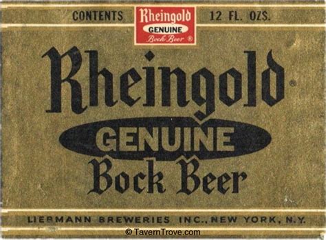 Item 74016 1950 Rheingold Genuine Bock Beer Label