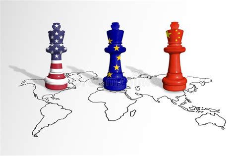 Chess Made From China And Philippine Flags On A World Map Stock Photo