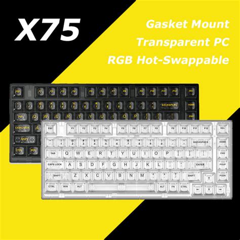 Xinmeng X Transparent Gasket Mount Hot Swappable Wired Rgb Crystal Clear Transparent