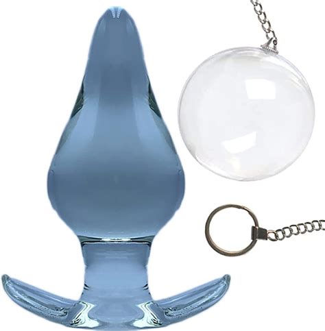 ScreaAss Groß Glas Analplug Mann Kristall Anker Butt Plug Mit Ø 50Mm Anal Kugeln Und Metallkette