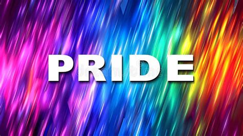 A Rainbow Colored Background With The Word Pride Written In White Stock