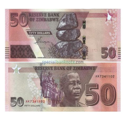 Zimbabwe 50 Dollars Banknote 2020 UNC Special Minds Store