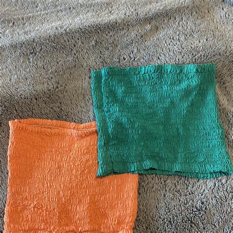 Black Green And Orange Boob Tubes Come All Together Depop