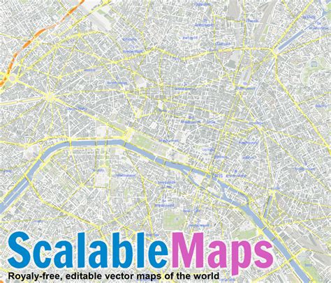 ScalableMaps: Vector map of Paris (center) (gmap city map theme)