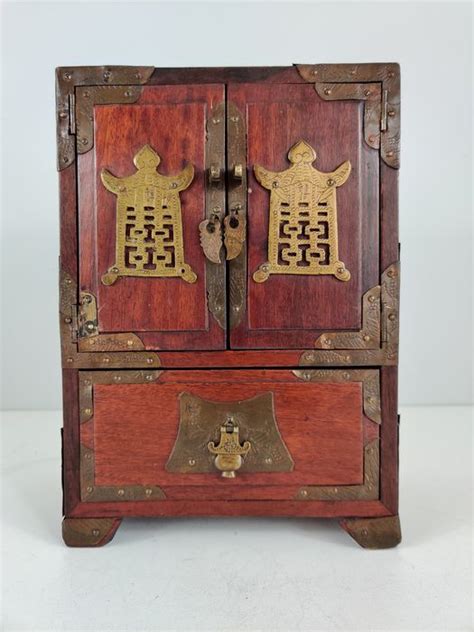 Beautiful Jewelry Box Bijouterie Box Brass Wood Catawiki
