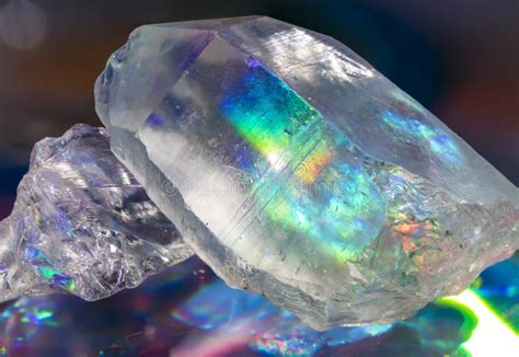 Holographic Quartz Crystals Stock Photo Image Of Quartz Macro 92985692