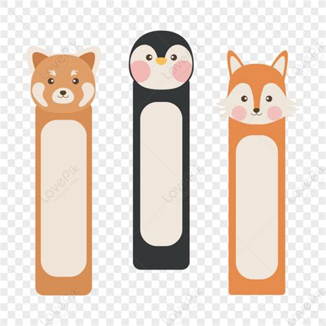 Cute Fox Penguin Animal Bookmarkreadsquirrelreading Png Image And