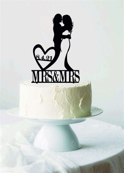 Lesbian Wedding Cake Topper SAME SEX Topper Mrs And Mrs Etsy