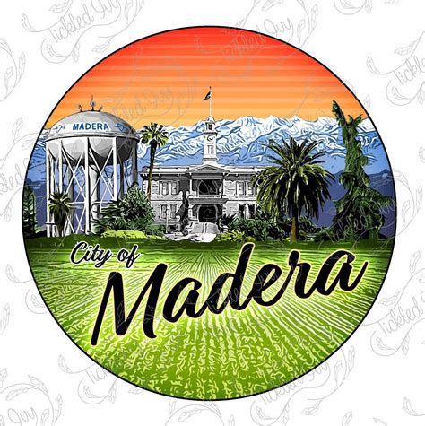 City Of Madera California Logo Vector Sublimation Sierra Nevadas Palm