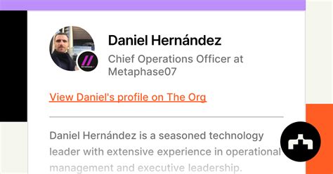 Daniel Hernández Chief Operations Officer At Metaphase07 The Org
