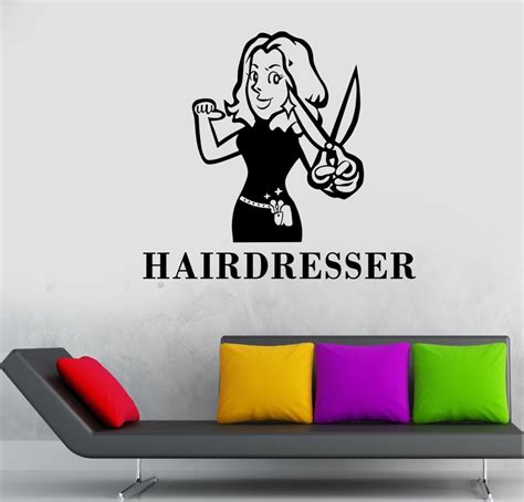 Hair Salon Wall Decal Sticker Barber Shop Scissor Vinyl Window Decals