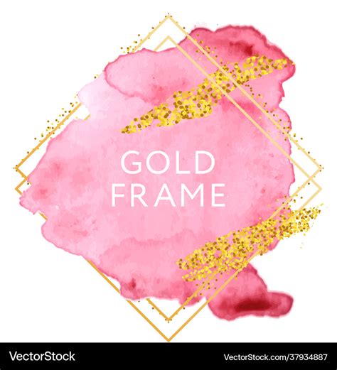 Pink And Nude Brush Strokes Gold Frame Royalty Free Vector