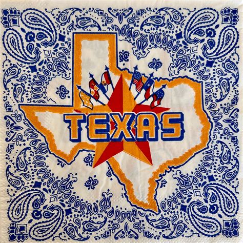 Map Of Texas Napkins 3 Large Paper Napkins Blue And White Napkin