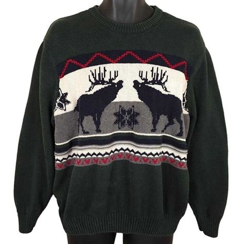 Vintage Vintage Dockers Moose Sweater Mens Size Large Gem