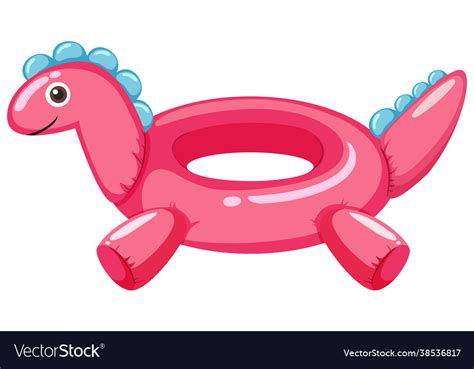 Cute Dinosaur Swimming Ring Isolated Royalty Free Vector