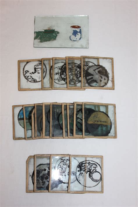 Part of a collection of 27 antique Magic Lantern glass slides | Glass ...