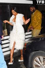 Megan Thee Stallion Sexy Seen Flaunting Her Hot Cleavage At Stk For The Snl After Party In New