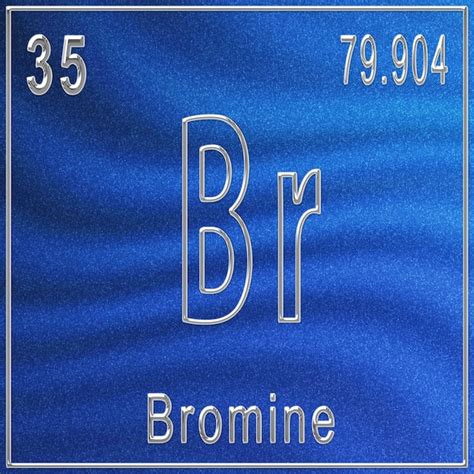 Chemisches Element Brom, Zeichen mit Ordnungszahl und Atomgewicht ...