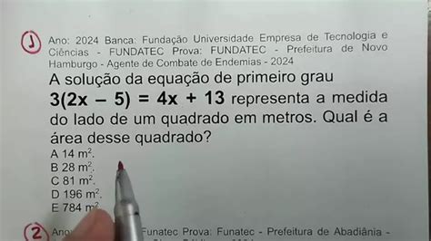 Equa Es Do Primeiro Grau Em Concursos P Blicos Matematica Professor