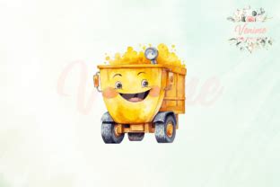 Yellow Dumper Happy Face Clipart Graphic By Venime Creative Fabrica