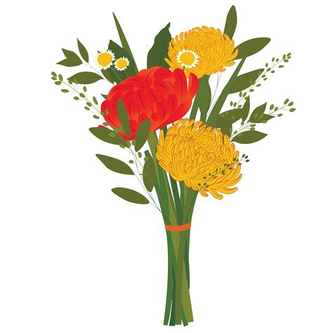 ramo de flores de crisantemos brotes de amarillo peonias brillante