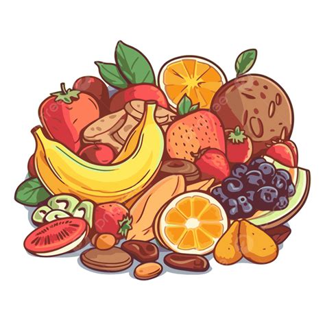 Healthy Snacks Clipart Nutritious Snacks And Fruit Collection Icon ...