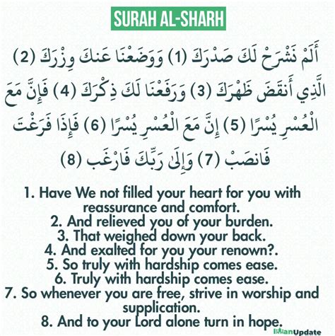 Surah Alam Nashrah In English Arabic And Transliteration