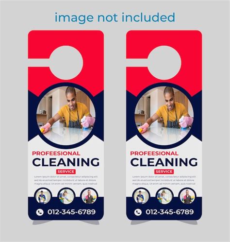 Premium Vector Cleaning Service Door Hanger Design Template Hotel