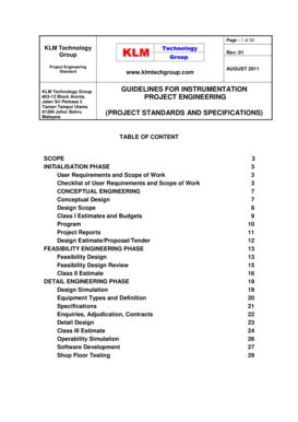 Fillable Online PROJECTSTANDARDSANDSPECIFICATIONSinstrumentati