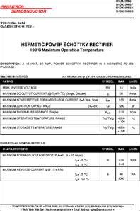 Shd Datasheet Hermetic Power Schottky Rectifier C Maximum