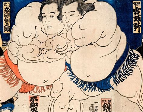 Utagawa Kuniyoshi Japanese Fine Art Print Sumo Wrestlers Ukiyo E