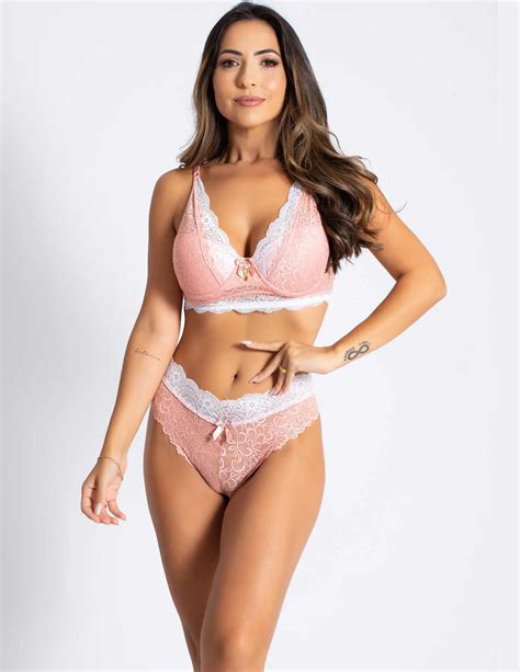 Conjunto Lingerie De Renda Bojo TJ Vip