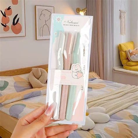 nhiều mẫu Set dao cạo mày thép không gỉ xịn xò Nalamei Bộ dao cạo lông mặt cạo bikini không