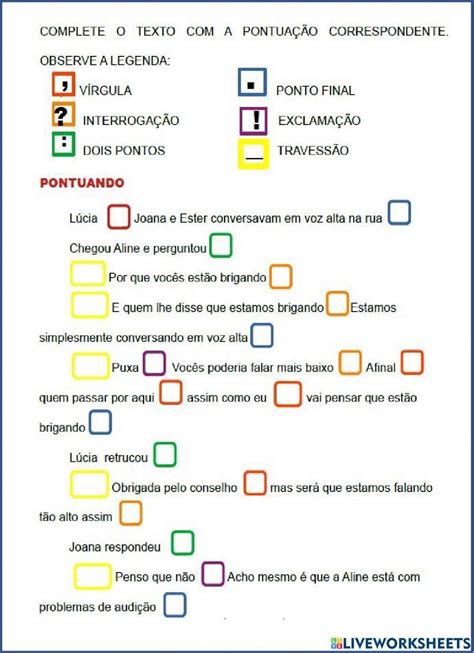 Sinais De Pontuação Exercícios - Sinais de Pontuação 4º ano 2 | Sinais de pontuação, Sinais de pontuação ...