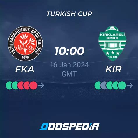 Fatih Karagumruk Vs Kirklarelispor Predictions Odds Live Score Stats