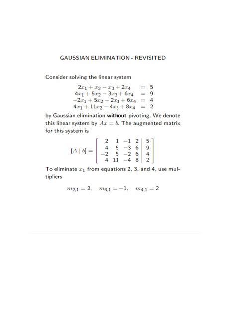 Gaussian Elimination | PDF