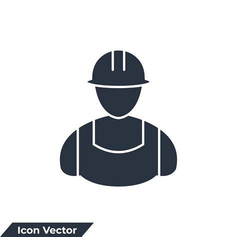 builder icon logo vector illustration. Construction worker symbol template for graphic and web ...