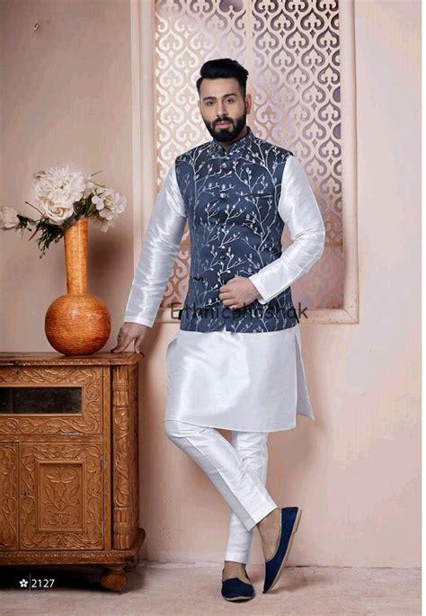 Indian Kurta Pajama With Waist Coat Modi Jacket Nehru Jacket Etsy