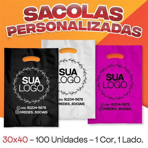 Sacolas Personalizadas A Sua Marca X Cm Shopee Brasil